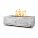 Outdoor wood grain fire pit with stainless burner