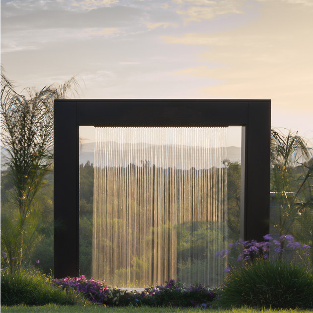 High-quality outdoor waterfall system with self-contained design