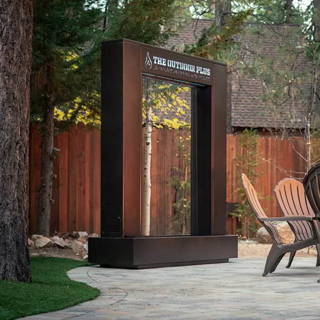 Modern easy-to-install landscape fountain (Paradise Fall) enhancing a luxury outdoor living space.